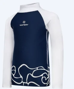 Best Watery UV-trøje til børn - Chilton Langærmet Rashguard - Mørkeblå/hvid