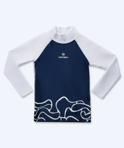 Best Watery UV-trøje til børn - Chilton Langærmet Rashguard - Mørkeblå/hvid