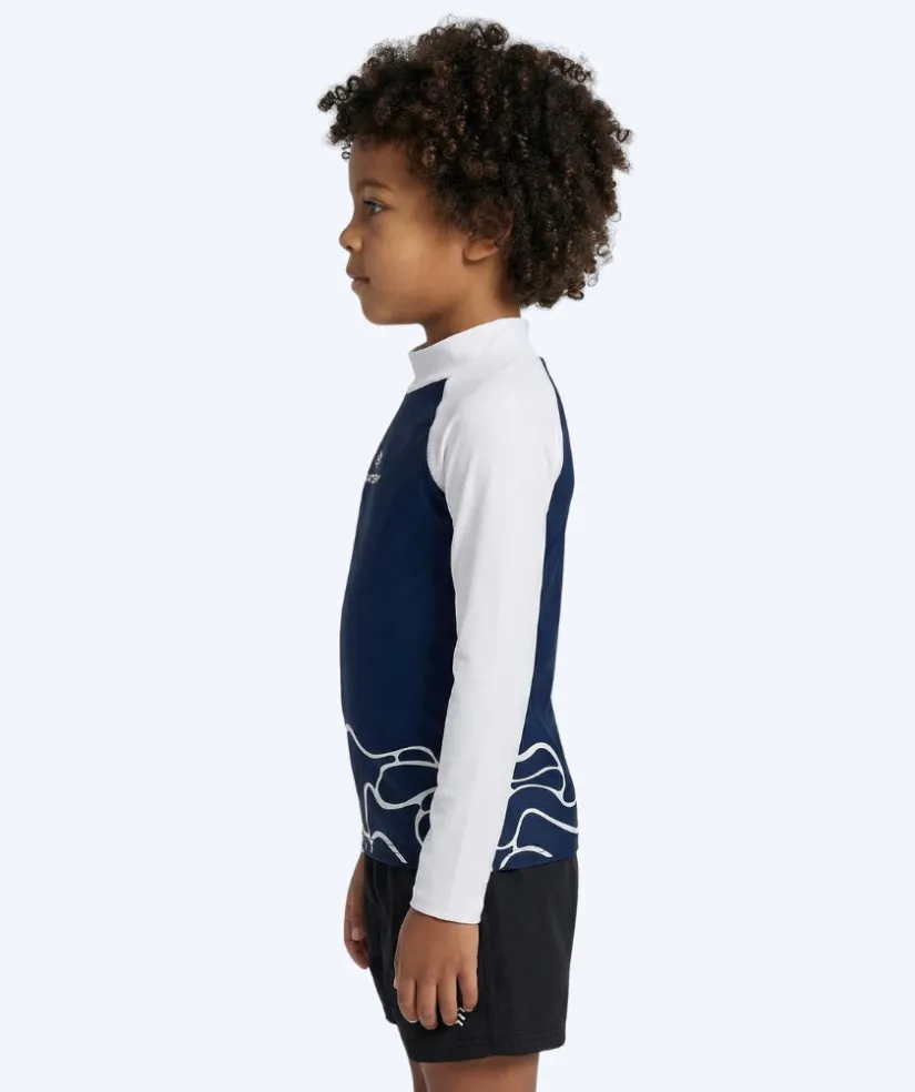 Best Watery UV-trøje til børn - Chilton Langærmet Rashguard - Mørkeblå/hvid