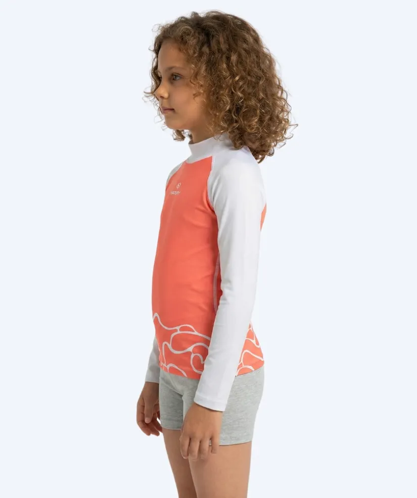 Sale Watery UV-trøje til børn - Chilton Langærmet Rashguard - Lyserød/hvid