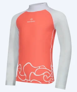 Sale Watery UV-trøje til børn - Chilton Langærmet Rashguard - Lyserød/hvid