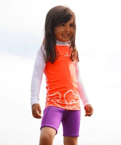 Sale Watery UV-trøje til børn - Chilton Langærmet Rashguard - Lyserød/hvid