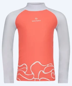 Sale Watery UV-trøje til børn - Chilton Langærmet Rashguard - Lyserød/hvid