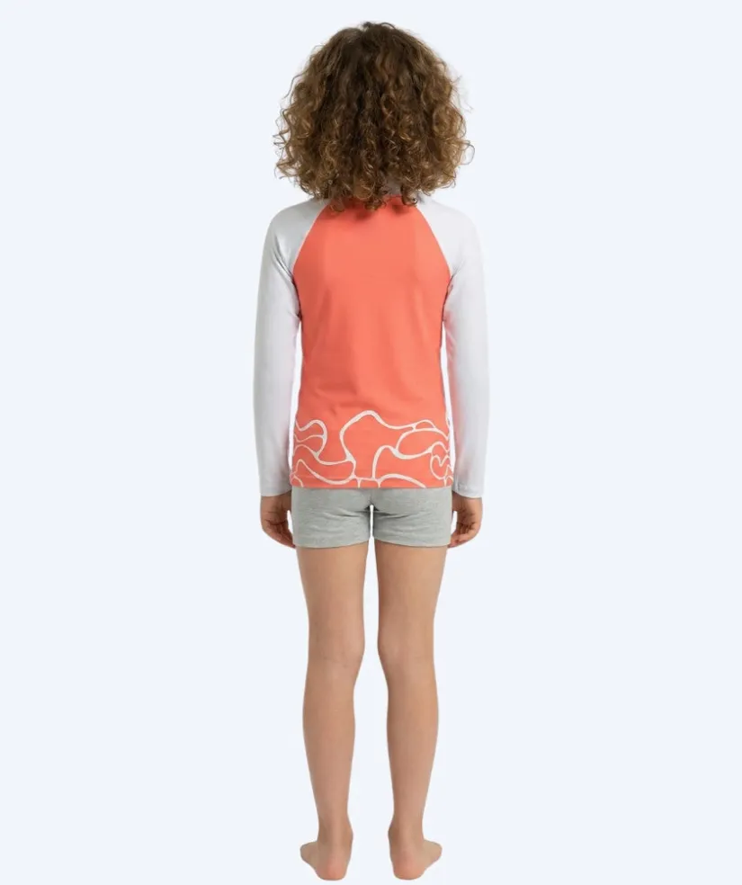 Sale Watery UV-trøje til børn - Chilton Langærmet Rashguard - Lyserød/hvid