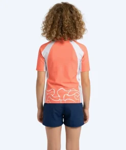 Sale Watery UV-trøje til børn - Chilton Kortærmet Rashguard - Lyserød/hvid