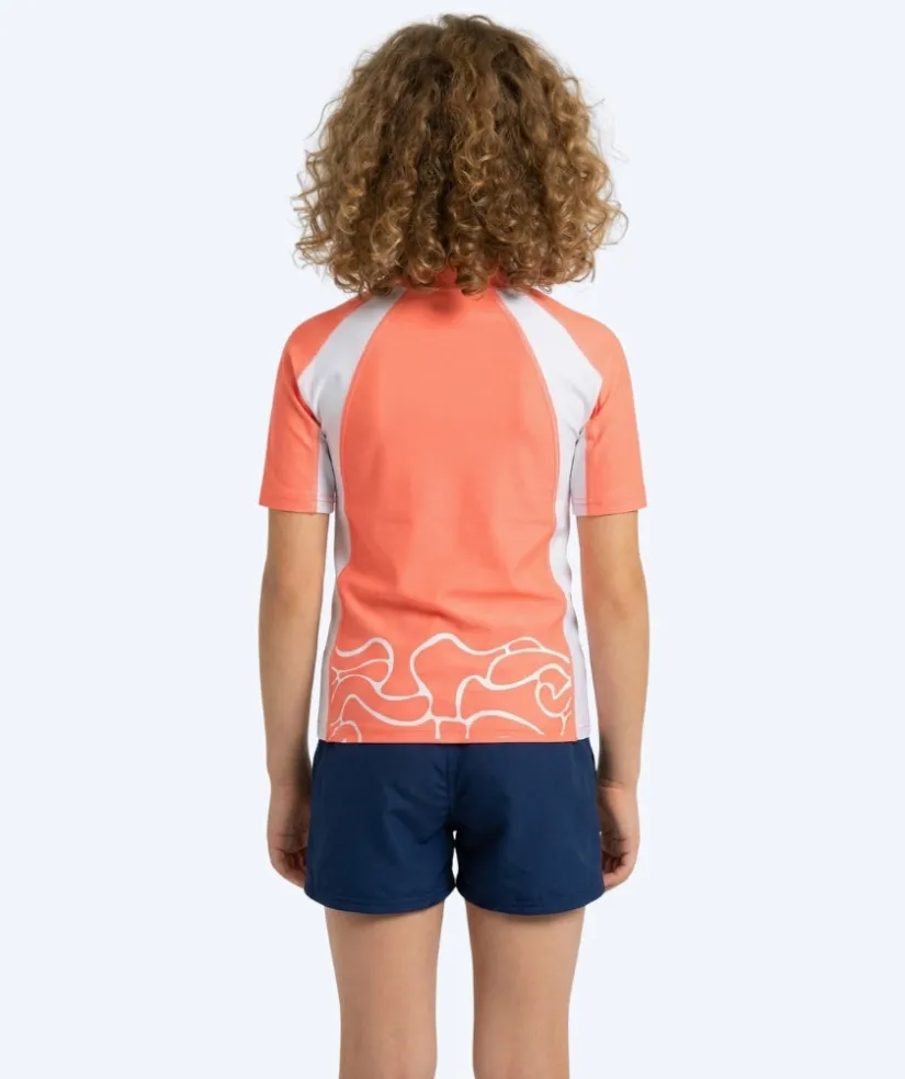 Sale Watery UV-trøje til børn - Chilton Kortærmet Rashguard - Lyserød/hvid
