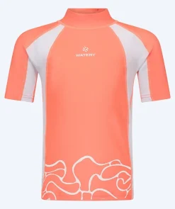 Sale Watery UV-trøje til børn - Chilton Kortærmet Rashguard - Lyserød/hvid