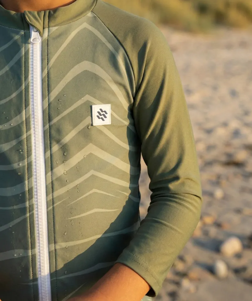 Hot Watery UV-trøje til børn - Fjord Langærmet Rashguard - Grøn