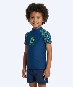Discount Watery UV-trøje til børn - Katsu Kortærmet Rashguard - Grøn/mørkeblå
