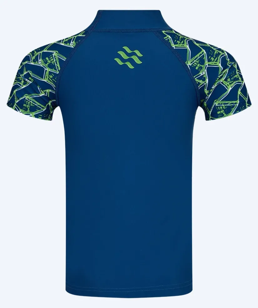 Discount Watery UV-trøje til børn - Katsu Kortærmet Rashguard - Grøn/mørkeblå