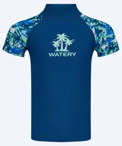 New Watery UV-trøje til børn - Katsu Kortærmet Rashguard - Lyseblå/mørkeblå