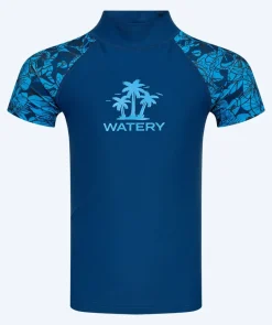 New Watery UV-trøje til børn - Katsu Kortærmet Rashguard - Blå/mørkeblå