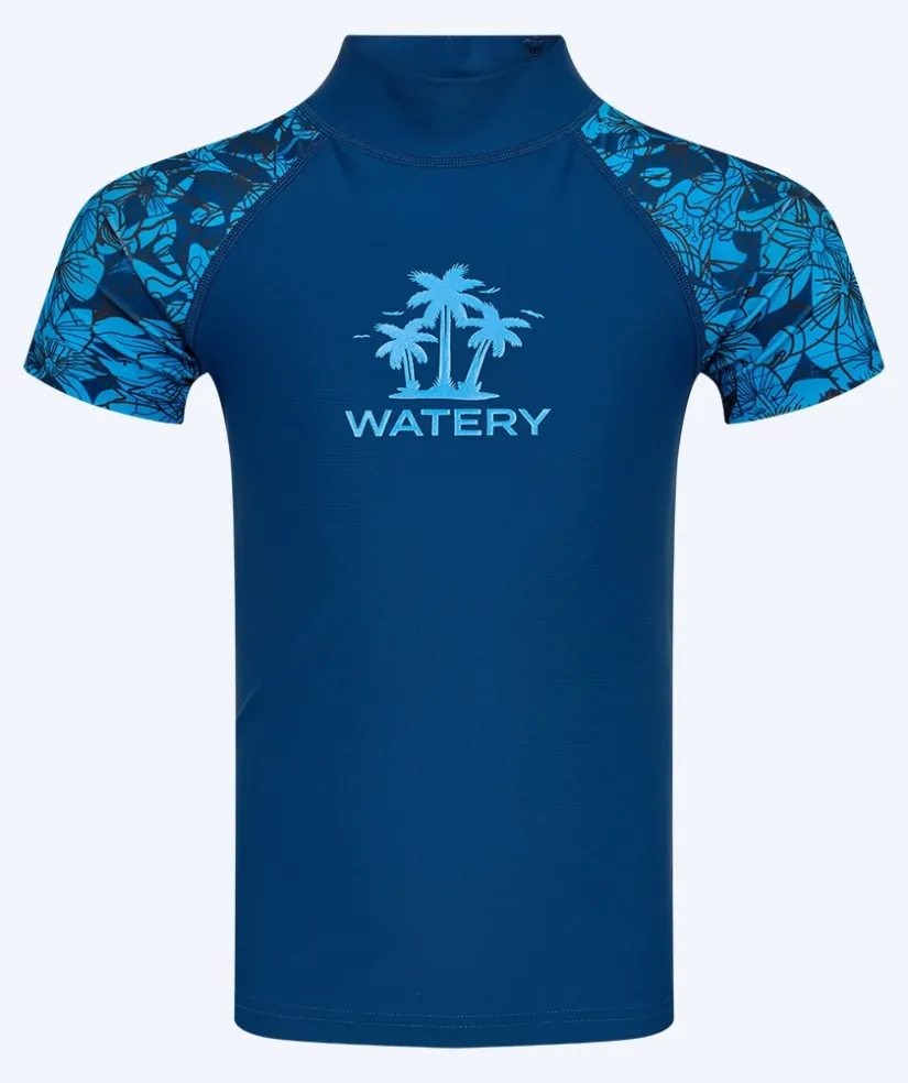 New Watery UV-trøje til børn - Katsu Kortærmet Rashguard - Blå/mørkeblå