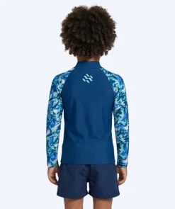 Online Watery UV-trøje til børn - Katsu Langærmet Rashguard - Lyseblå/mørkeblå