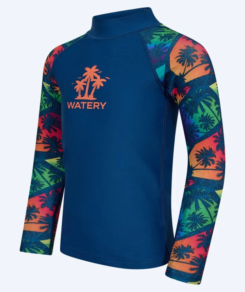 Best Watery UV-trøje til børn - Katsu Langærmet Rashguard - Multi/mørkeblå