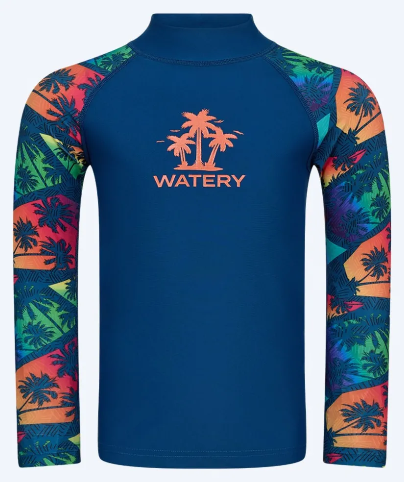 Best Watery UV-trøje til børn - Katsu Langærmet Rashguard - Multi/mørkeblå