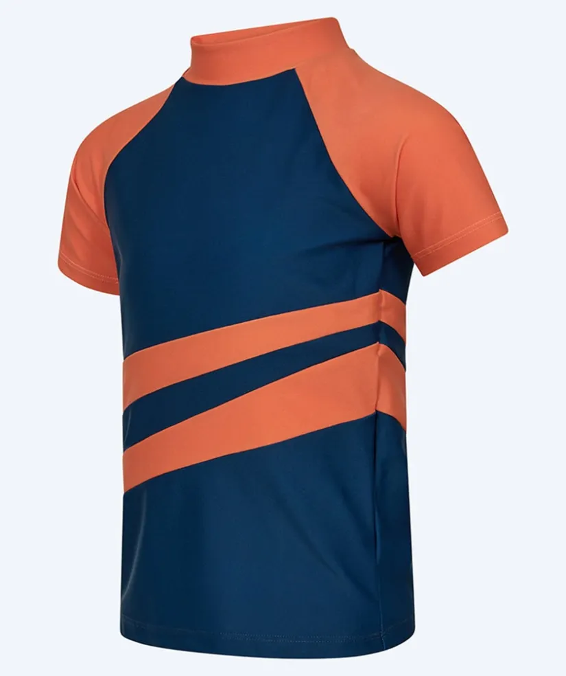 Watery UV-trøje til børn - Manami Kortærmet Rashguard - Orange/blå