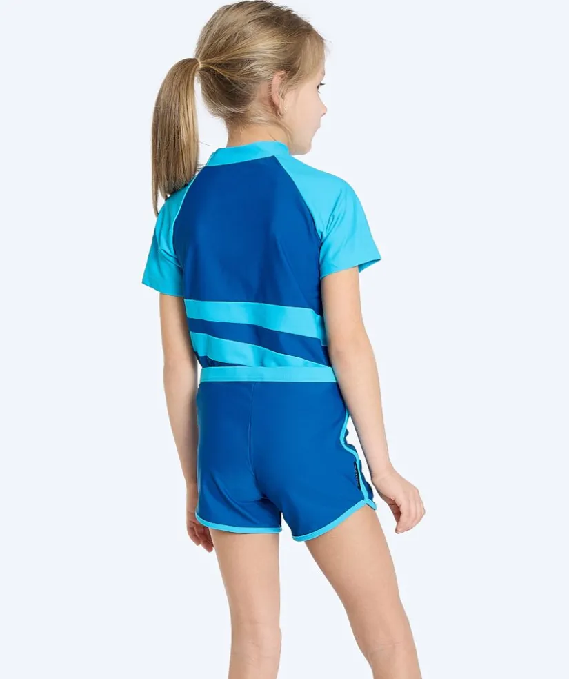 Outlet Watery UV-trøje til børn - Manami Kortærmet Rashguard - Atlantic Blue