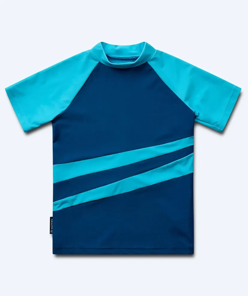 Outlet Watery UV-trøje til børn - Manami Kortærmet Rashguard - Atlantic Blue