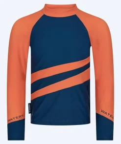 Outlet Watery UV-trøje til børn - Manami Langærmet Rashguard - Orange/blå