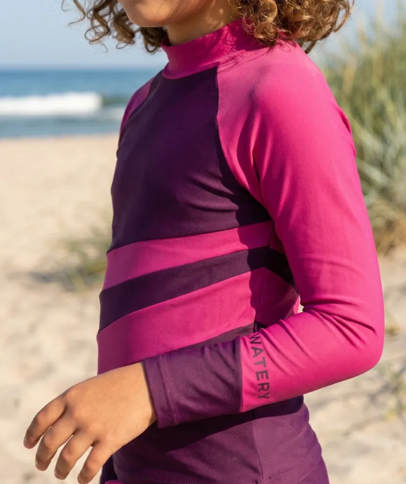 Best Watery UV-trøje til børn - Manami Langærmet Rashguard - Lilla