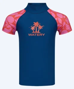 Hot Watery UV-trøje til børn - Osiris Kortærmet Rashguard - Pink/mørkeblå