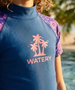 Online Watery UV-trøje til børn - Osiris Kortærmet Rashguard - Lilla/mørkeblå