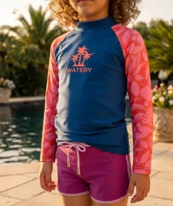 Sale Watery UV-trøje til børn - Osiris Langærmet Rashguard - Pink/mørkeblå