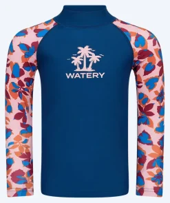 Clearance Watery UV-trøje til børn - Osiris Langærmet Rashguard - Lyserød/mørkeblå