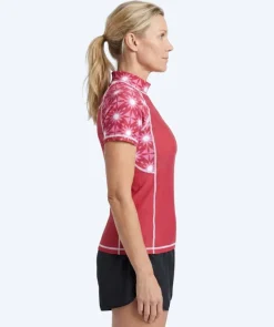 New Watery UV-trøje til damer - Aiko Kortærmet Rashguard - Pink/mørkerød