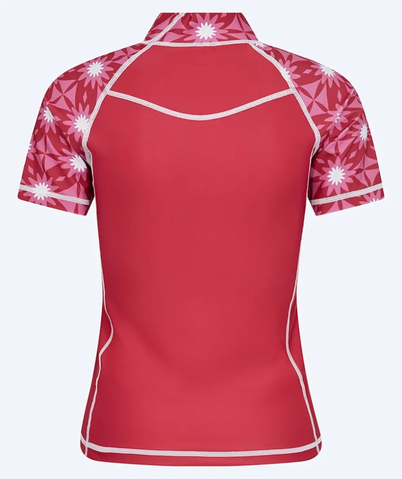 New Watery UV-trøje til damer - Aiko Kortærmet Rashguard - Pink/mørkerød