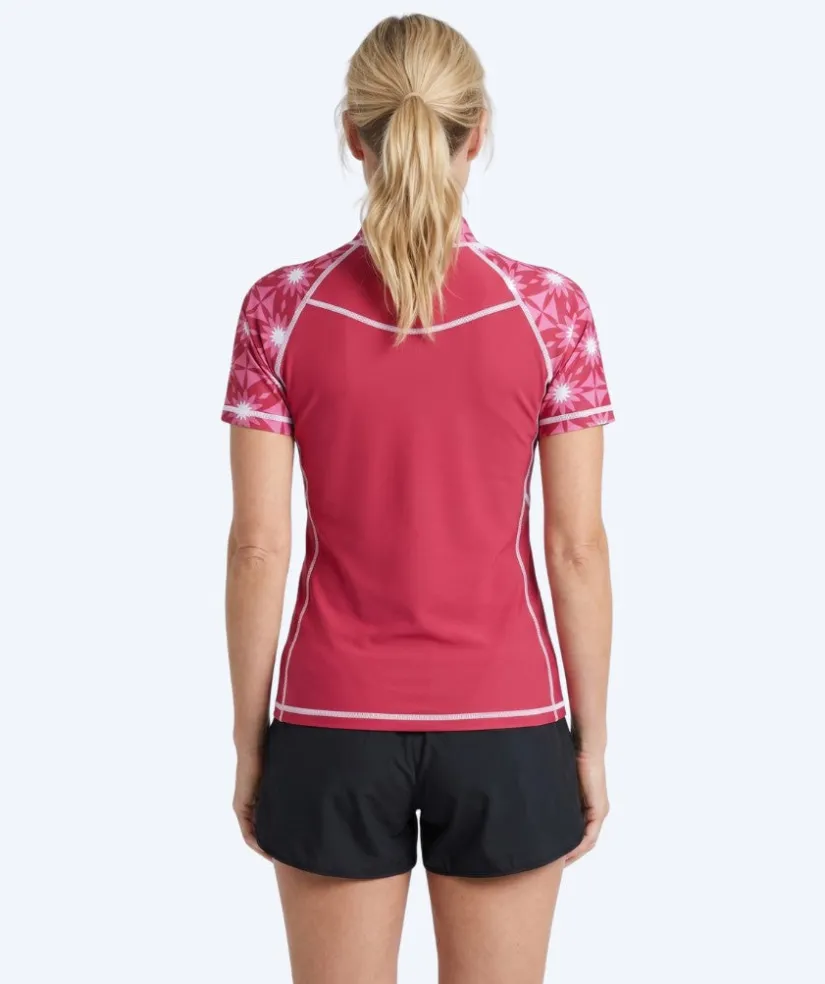 New Watery UV-trøje til damer - Aiko Kortærmet Rashguard - Pink/mørkerød