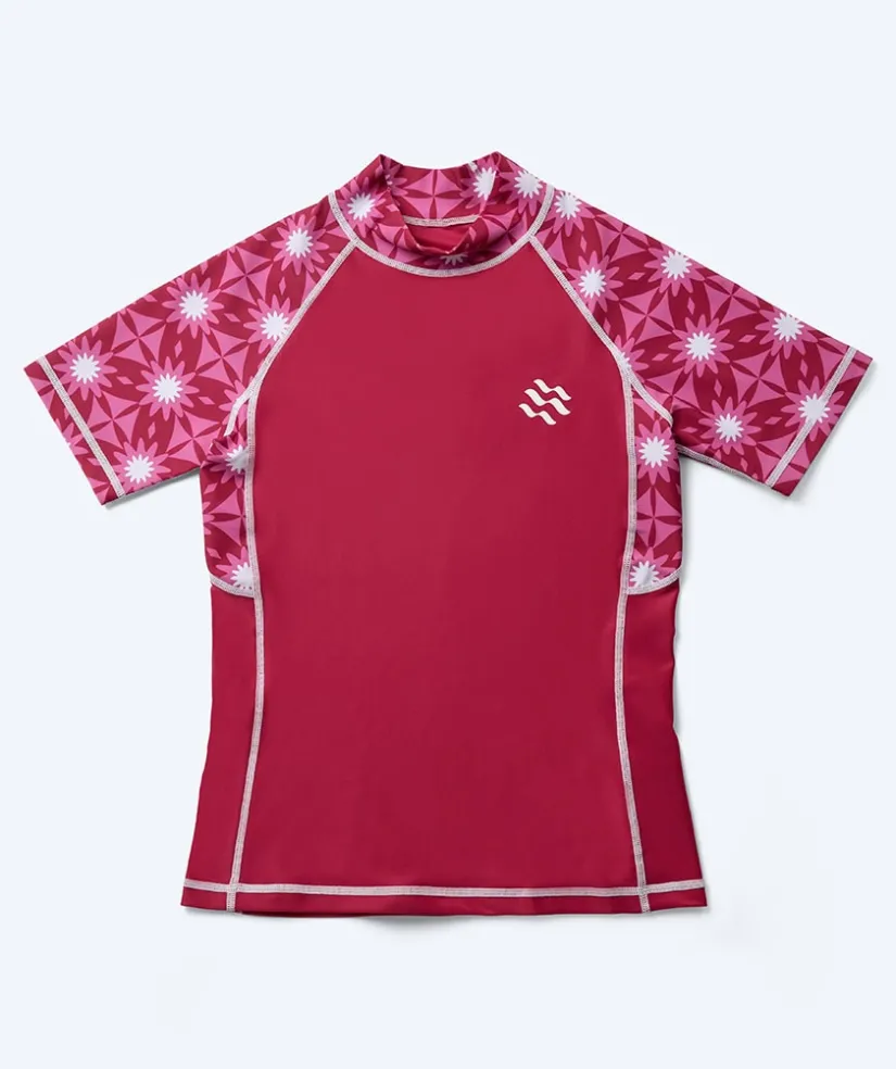 New Watery UV-trøje til damer - Aiko Kortærmet Rashguard - Pink/mørkerød