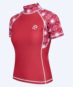 New Watery UV-trøje til damer - Aiko Kortærmet Rashguard - Pink/mørkerød