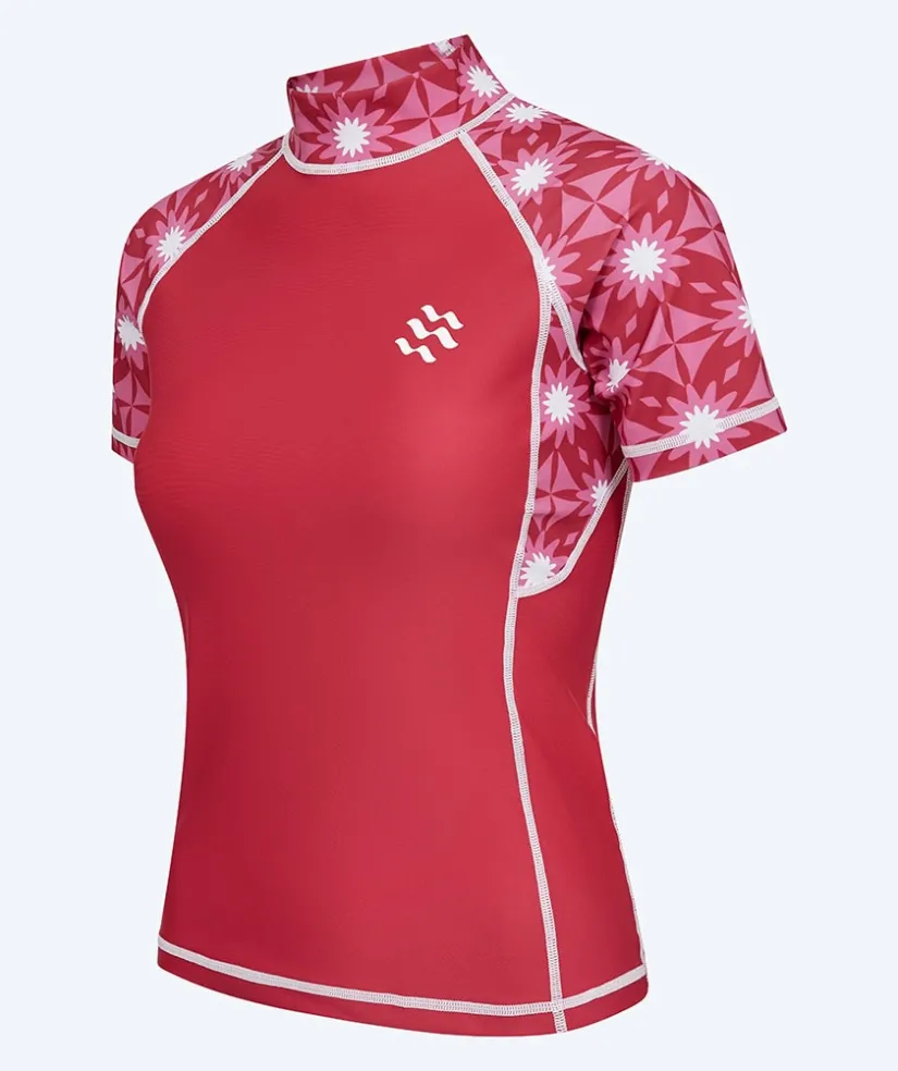 New Watery UV-trøje til damer - Aiko Kortærmet Rashguard - Pink/mørkerød