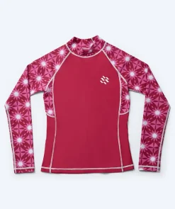 Hot Watery UV-trøje til damer - Aiko Langærmet Rashguard - Pink/mørkerød