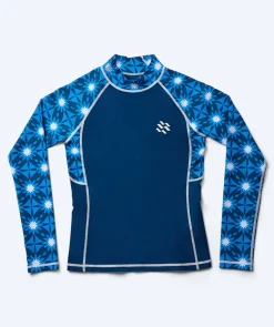 Watery UV-trøje til damer - Aiko Langærmet Rashguard - Blå/mørkeblå