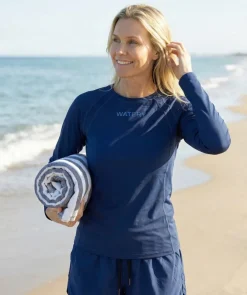 New Watery UV-trøje til damer - Remington Langærmet Rashguard - Mørkeblå