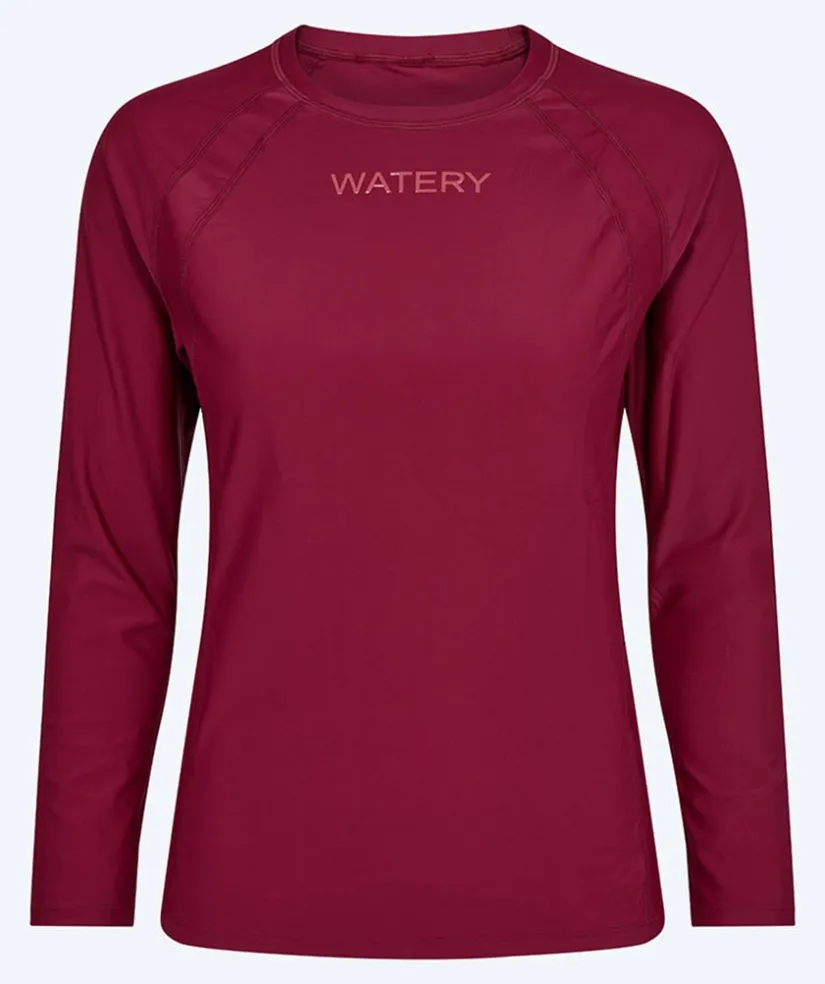 Sale Watery UV-trøje til damer - Remington Langærmet Rashguard - Mørkerød