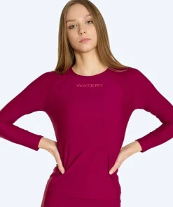 Sale Watery UV-trøje til damer - Remington Langærmet Rashguard - Mørkerød