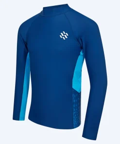Hot Watery UV-trøje til mænd - Scylla Langærmet Rashguard - Mørkeblå/lyseblå