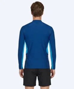 Hot Watery UV-trøje til mænd - Scylla Langærmet Rashguard - Mørkeblå/lyseblå