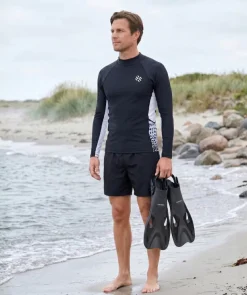 Watery UV-trøje til mænd - Scylla Langærmet Rashguard - Sort/hvid