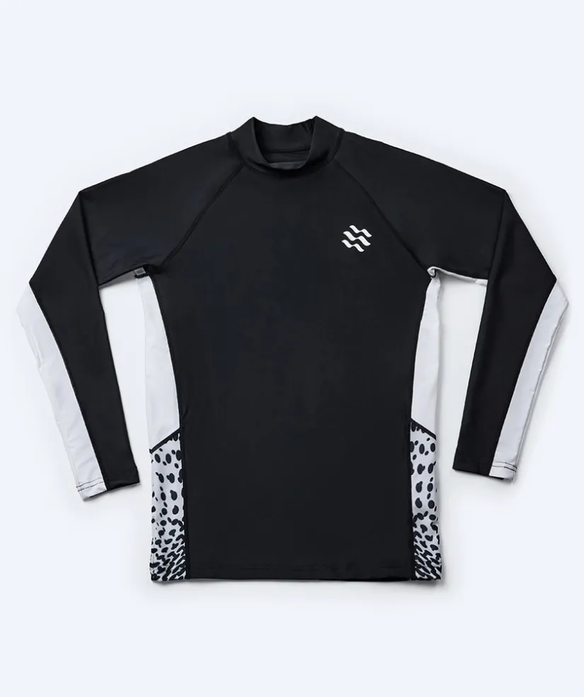Watery UV-trøje til mænd - Scylla Langærmet Rashguard - Sort/hvid