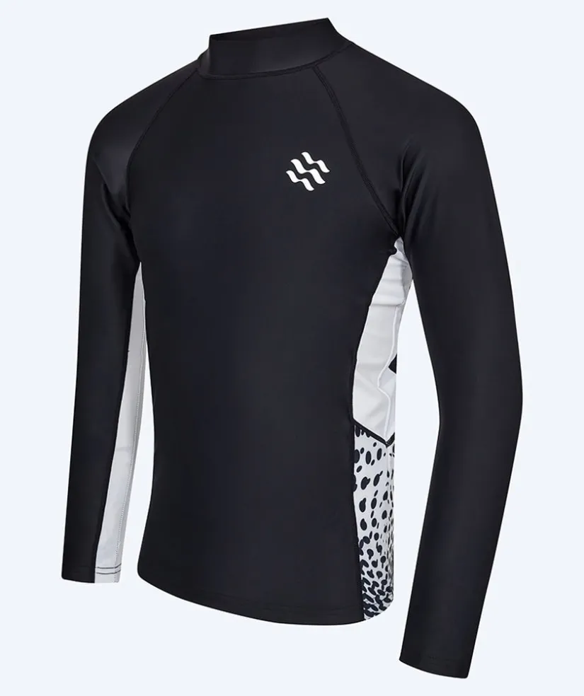 Watery UV-trøje til mænd - Scylla Langærmet Rashguard - Sort/hvid