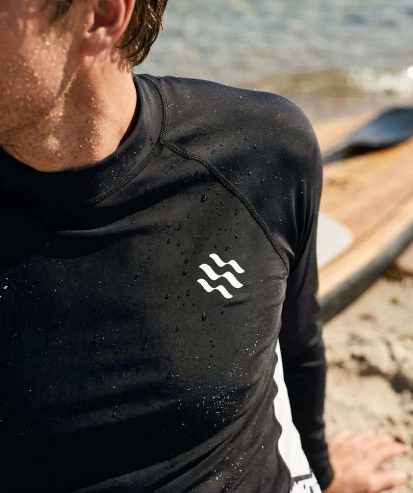 Watery UV-trøje til mænd - Scylla Langærmet Rashguard - Sort/hvid