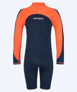 Watery UV våddragt til børn - Calypso Langærmet - Orange/blå