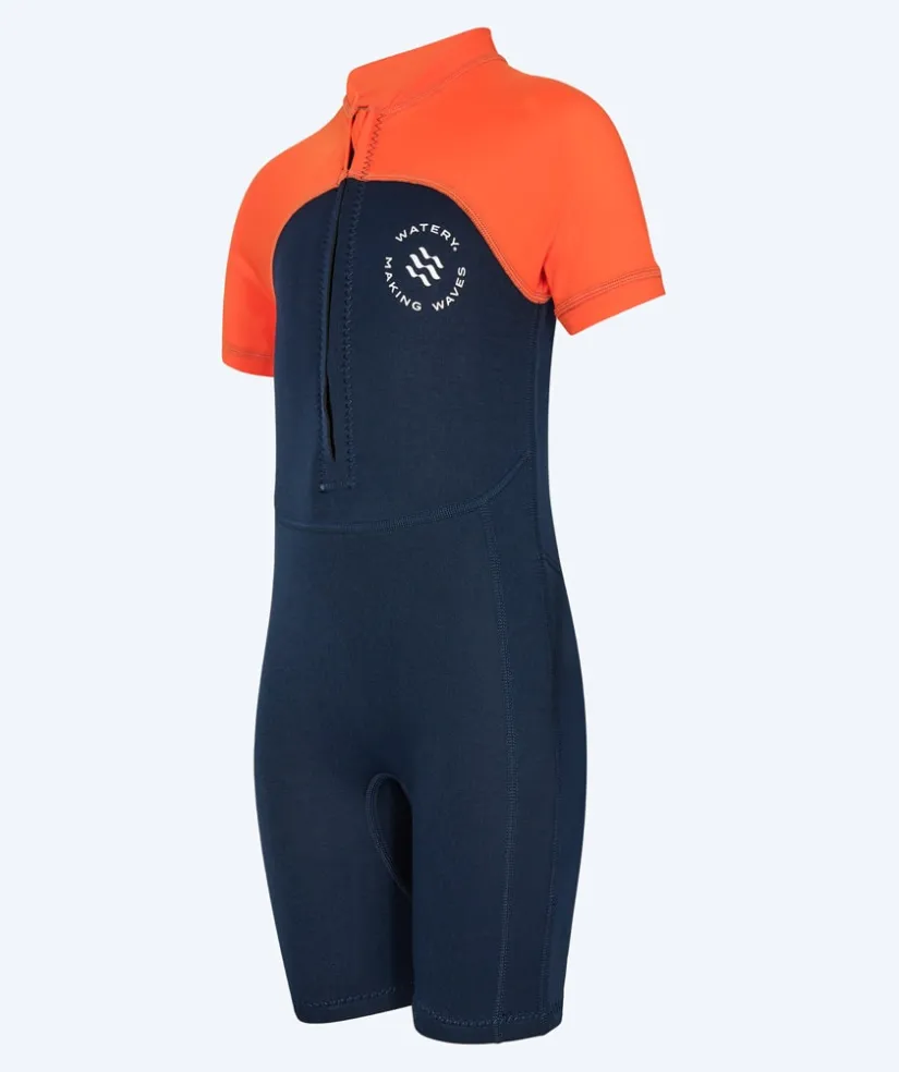 Hot Watery UV våddragt til børn - Calypso Shorty - Orange/blå