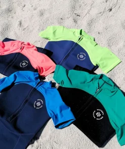 Online Watery UV våddragt til børn - Calypso Shorty - Grøn/sort
