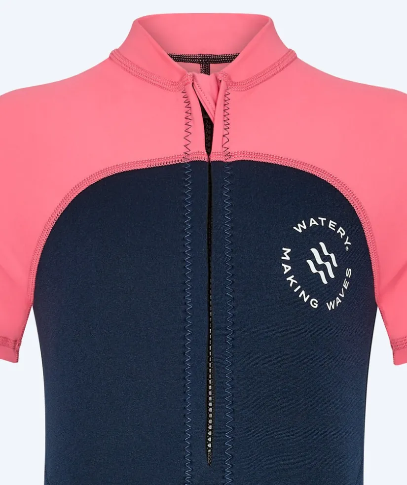 Sale Watery UV våddragt til børn - Calypso Shorty - Coral/mørkeblå